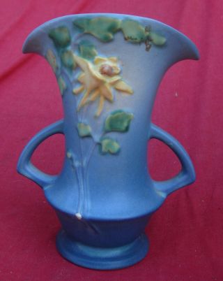 Roseville 16 Art Pottery Arts and Crafts Vase OH Ohio 1940 ' s Columbine 2