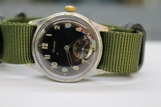 Rare Ww2 Military German Swiss Watch Grana Dh Kf331 Serviced
