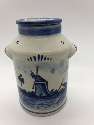 Vintage Holland Blue Delft 387 - Lid On Milk Can - Small