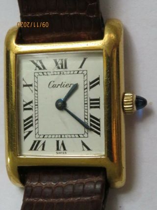 Vintage Cartier Classic Tank Watch 18k Electro Plate Swiss
