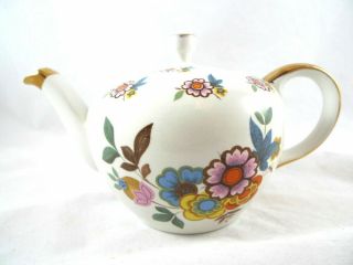 Vintage Ellgreave Wood & Sons Teapot Floral With Gold Trim