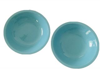 2 - Vintage Mid - Century Mikasa Cera - Stone Light Blue Soup Bowls 7 - 1/4 " D1500