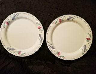 Lenox Poppies On Blue (2) Large 10 3/4 " Dinner Plates 1 Nwt 1 Euc