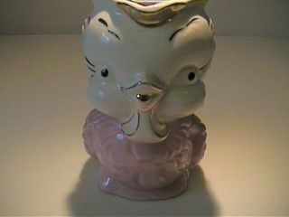 VINTAGE 1940 ' S SHAWNEE POTTERY OWL PITCHER WITH 14K GOLD TRIM 2