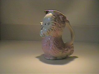 VINTAGE 1940 ' S SHAWNEE POTTERY OWL PITCHER WITH 14K GOLD TRIM 3