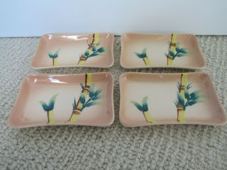 Vintage Set Of 4 Weil Ware Small Side Dishes Bamboo Design