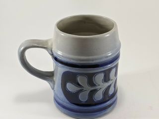 (two) Colonial Williamsburg Salt Glazed Blue Pottery Beer Mug (set Of Two)