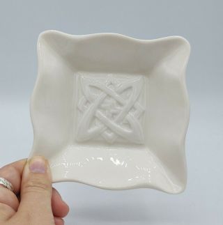 Belleek Ireland Collectors Society Porcelain Square Pin Tray Celtic Knot 2006