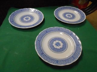 Kingstone By Nikko " Heavenly Blue " Set Of 3 Bread - Salad - Dessert Plates
