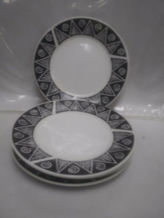 Set Of 4 Majesticware By Oneida Stoneware Shadow Bread & Butter Plates 6 1/2 "