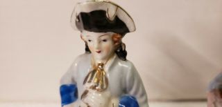 PAIR - COLONIAL STYLE MAN & WOMAN Made in JAPAN FIGURINES - Vintage 3