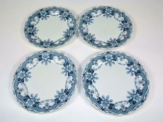 4 Hudson Jhw & Sons Hanley England Semi Porcelain Lunch Luncheon Plates