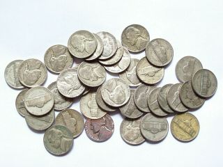 Roll Of 40 Jefferson War Nickels 35 Silver Mixed