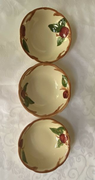 3 Vintage Franciscan Apple Pottery Usa Bowls 6 " Wide
