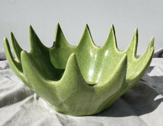 Red Wing Art Pottery M 1490 Planter Or Bowl Chartreuse Green