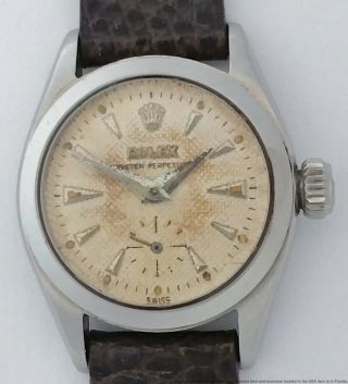 Vintage Rolex Ladies 6504 Oyster Perpetual Sub Seconds Steel Watch