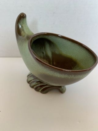 Vintage Frankoma Pottery Cornucopia In Prairie Green 575