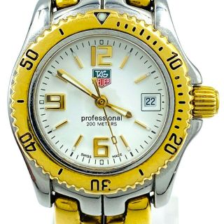 Authentic Estate Tag Heuer Professional 18k Yellow Gold & Stainless Wristwatch