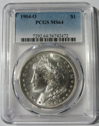 1904 - O $1 Silver Dollar Bu Pcgs Ms64 80104o