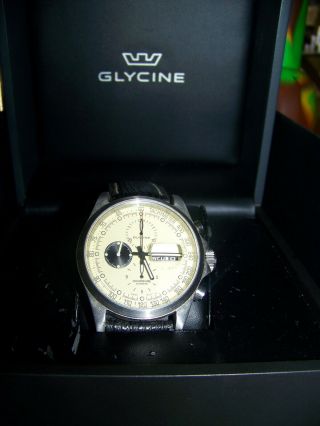 Glycine Swiss Incursore Chrono Automatic Watch Day Date 3867 Movement Vali 7750