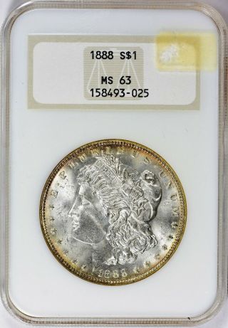 1888 - P Morgan Silver Dollar - Ngc Ms 63 - Wonderful Coin,  Lustered Surfaces