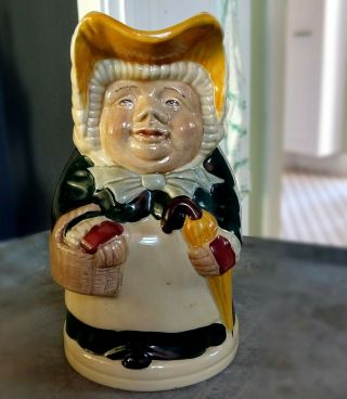 Figural Character Vintage Wood & Sons England Betsy Toby Jug Pitcher 1940s Cup