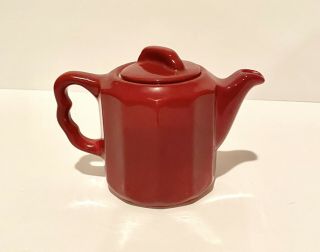 Vintage Syracuse China Restaurant Ware Individual Creamer Red Burgundy With Top