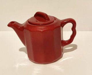 Vintage Syracuse China Restaurant Ware Individual Creamer Red Burgundy With Top 2
