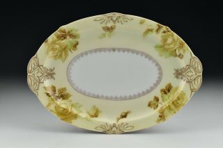 Hermann Ohme Silesia Old Ivory German Porcelain Oval Platter Tray