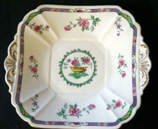 Shelley Queen Anne Cake Plate Enamel Paint Floral 11298
