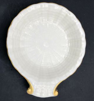 Lenox China Scallop Shell Dish - Hand Decorated W/24k Gold