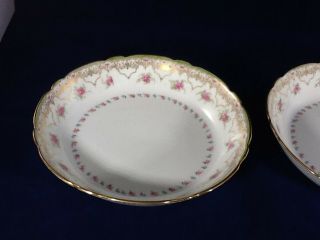 Antique J.  Pouyat Limoges France Porcelain Soup Bowls (2) Scalloped Gold Trim 2