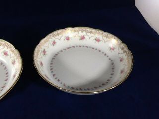 Antique J.  Pouyat Limoges France Porcelain Soup Bowls (2) Scalloped Gold Trim 3