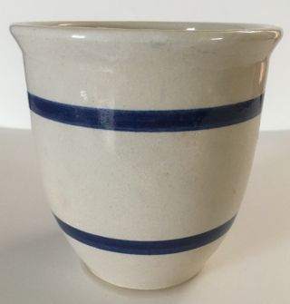 Vintage/antique Blue Striped Stoneware Crock Roseville - R.  R.  P.  Co.  Usa