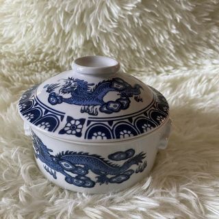 Vintage Blue Willow Bowl With Lid In