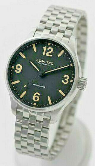 Lum - Tec Watch C5 Automatic Mens W/ Brushed Stainless Steel Bracelet Limited Ed.