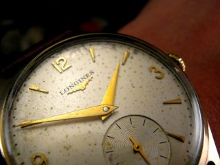 1958 Solid GOLD LONGINES 12.  68Z Vintage Retro Sub Dial BOXED 34mm Mens Watch 3