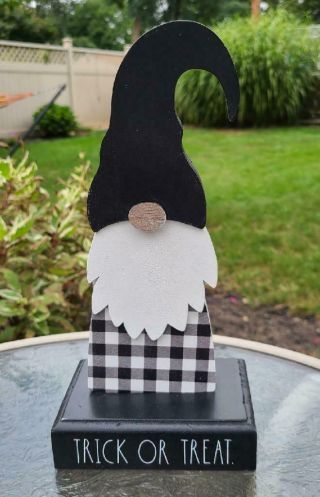 Rae Dunn Magenta Wood Sign Trick Or Treat Wooden Gnome Halloween 2020