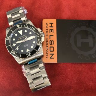Helson Shark Diver 38mm Ss Black Dial,  Sapphire Bezel,  Miyota 9015 Movement