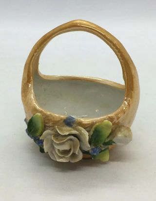 Vintage Lusterware Porcelain Made In Germany Small Flower Basket Old