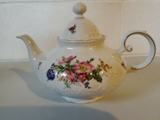 Vintage Seltman Weiden Bavaria W Germany Teapot Gorgeous Pink And Blue Flowers