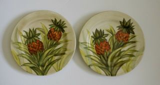 Tabletops Lifestyles Maui Set Of 2 Dinner Plates 10 3/4 " Hand Painted China