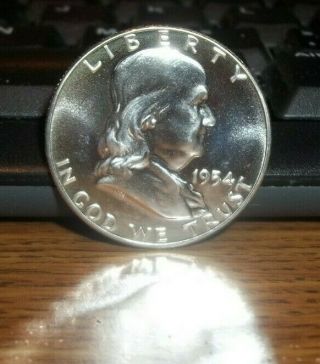 1954 P Silver Proof Ben Franklin Half Dollar 50 Cents Cwbf