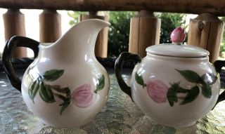 Franciscan Desert Rose Creamer And Sugar Bowl,  Vintage,  Made In Usa