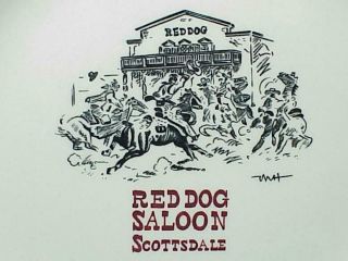 Red Dog Saloon Plate - Scottsdale,  Az 1959