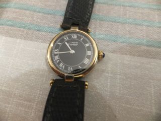 Wonderful Vintage.  Ladies Cartier 18 Ct Gold / Silver Watch / Strap.  Wow.