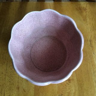 Red Wing Pottery Pink Speckled Stoneware Planter B1403 Vintage MCM Leaf Design 3