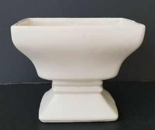 Vintage Mccoy Pottery Footed Planter Ivory White 325 Mid Century Usa