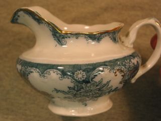 Antique Flow Blue Wood & Son Lois Creamer Royal Semi - Porcelain 1891 - 1907