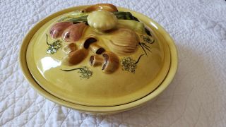 Vintage Hand Crafted&Painted Vegetable Dish Los Angeles Potteries 1971 Cooking 2